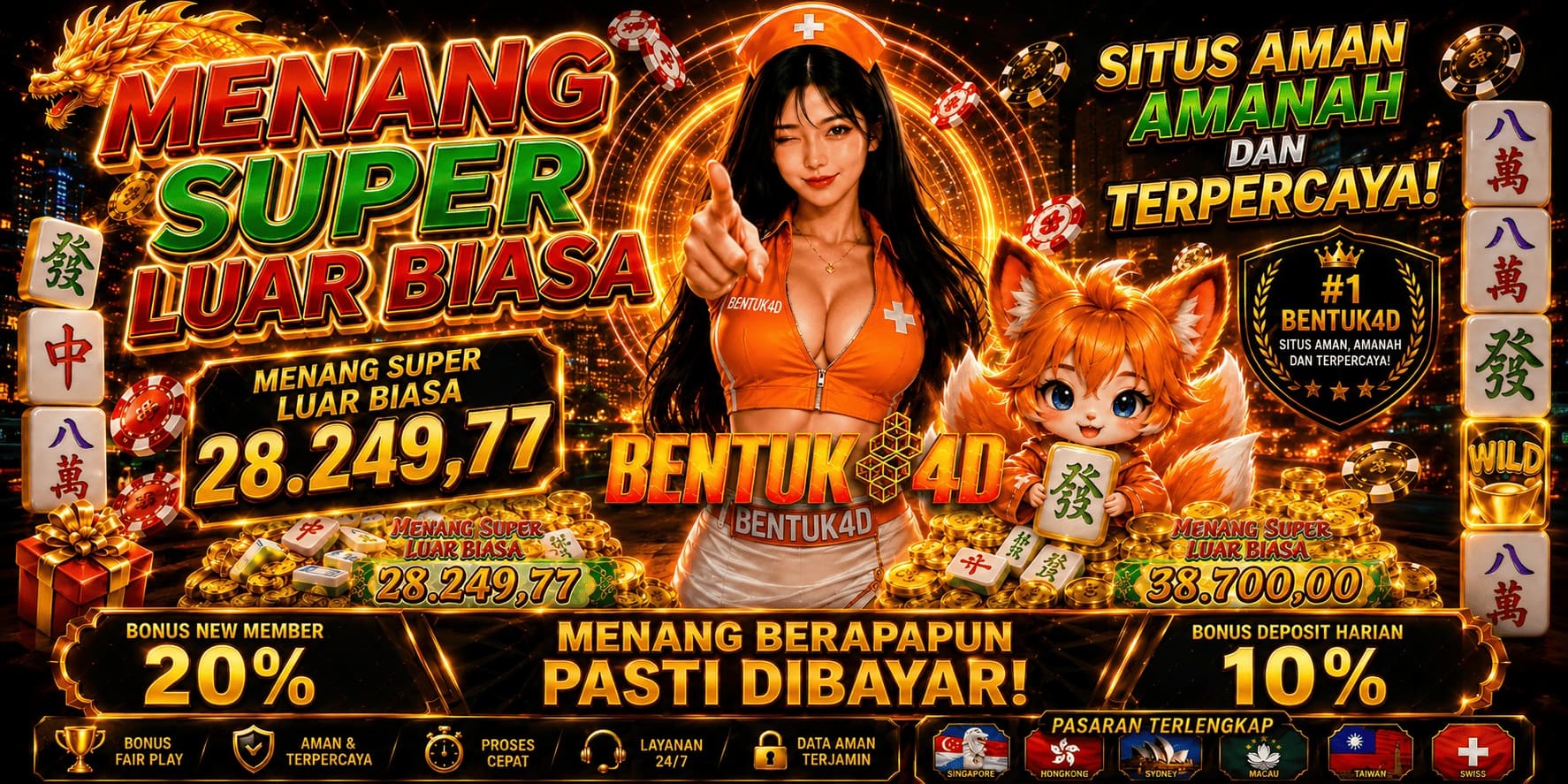 New Member 20% & Deposit Harian 10% BENTUK4D KEMENANGAN BESAR MENANTIMU